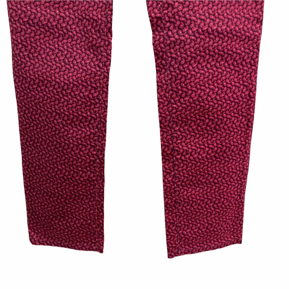 Ann Taylor Loft | Women's Pink Modern Straight Geometric Print Jeans 8 29x32 - Picture 3 of 7
